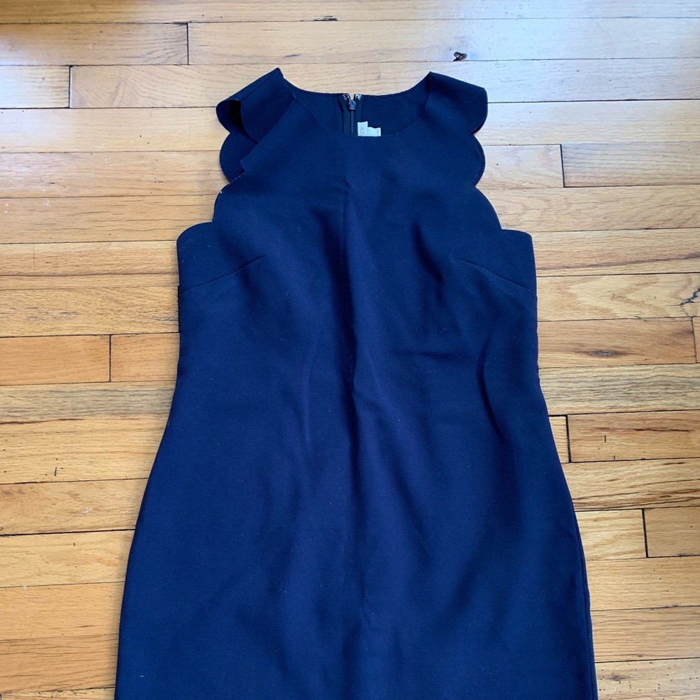 J. Crew Scalloped Hem Navy Dress